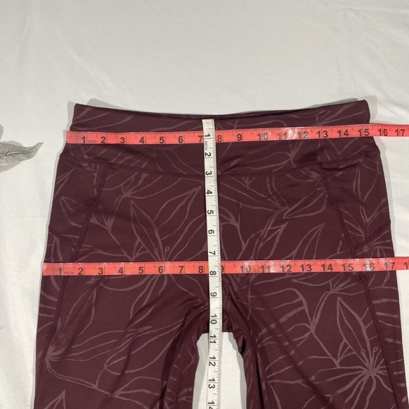 NWT Sweaty Betty [ Large ] Floral All Day Embossed Leggings in Plum Red - Picture 10 of 12
